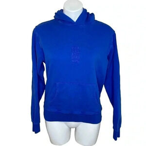 Frankie’s Bikinis blue hoodie sweatshirt size small